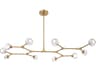 Zayne 10-Light Gold Crystal Geometric Linear Island Pendant