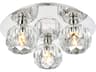 Graham 3-Light Chrome Crystal Geometric Flush Mount