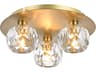 Graham 3-Light Gold Crystal Geometric Flush Mount