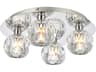 Graham 4-Light Chrome Crystal Geometric Flush Mount