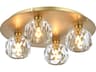 Graham 4-Light Gold Crystal Geometric Flush Mount