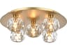 Graham 5-Light Gold Crystal Geometric Flush Mount