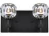 Graham 2-Light Black Crystal Vanity Light