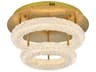 Bowen 2-Light Satin Gold Round Tiered Semi Flush Mount
