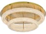 Bowen 2-Light Satin Gold Round Tiered Semi Flush Mount