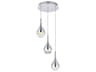 Amherst 3-Light Chrome Clear Crystal LED Geometric Mini Pendant