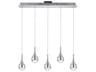 Amherst 5-Light Chrome Clear Crystal LED Geometric Island Pendant