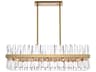 Serephina 24-Light Satin Gold Crystal Linear Island Pendant