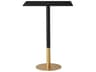 Ronan Rectangle Bar Table in Black Faux Marble and Gold