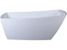 Brock 67" Glossy White Soaking Single Slipper Rectangular Bathtub