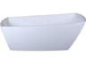 Brock 72" Glossy White Soaking Single Slipper Rectangular Bathtub