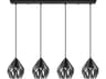 Carlton 4-Light Black Geometric Island Pendant