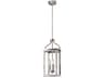 Westbury 3-Light Brown Acia Wood Brushed Nickel Mini Pendant