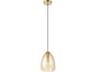 Alobrase 1-Light Brushed Gold Bell Mini Pendant