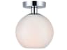 Baxter 1-Light Chrome Glass Globe Semi Flush Mount