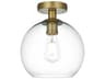 Baxter 1-Light Satin Gold Globe Semi Flush Mount