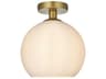 Baxter 1-Light Satin Gold Globe Semi Flush Mount