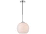 Baxter 1-Light Chrome And Frosted White Glass Globe Mini Pendant