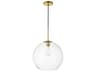 Baxter 1-Light Brass And Clear Glass Globe Pendant