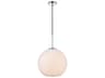 Baxter 1-Light Chrome And Frosted White Glass Globe Pendant