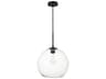 Baxter 1-Light Black And Clear Glass Globe Mini Pendant