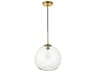 Baxter 1-Light Brass And Clear Glass Globe Mini Pendant