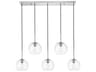 Baxter 5-Light Chrome And Clear Glass Globe Island Pendant