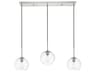 Baxter 3-Light Chrome Glass Globe Linear Island Pendant