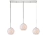 Baxter 3-Light Chrome Glass Globe Linear Island Pendant