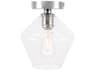 Gene 1-Light Chrome Glass Semi Flush Mount