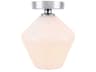 Gene 1-Light Chrome Glass Semi Flush Mount