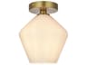Gene 1-Light Satin Gold Semi Flush Mount