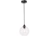 Cashel 1-Light Black Glass Globe Mini Pendant