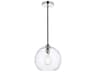 Cashel 1-Light Chrome And Clear Glass Globe Mini Pendant