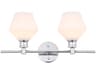 Gene 2-Light Chrome Glass LED Vanity Light