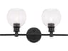 Collier 2-Light Black Glass Vanity Light