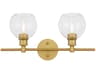 Collier 2-Light Brass Glass LED Vanity Light