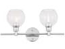 Collier 2-Light Chrome Glass LED Vanity Light