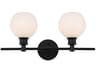 Collier 2-Light Black Glass LED Vanity Light