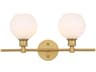 Collier 2-Light Brass Glass LED Vanity Light