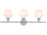 Gene 3-Light Chrome Glass LED Vanity Light