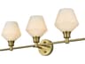 Gene 3-Light Satin Gold Vanity Light