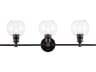 Collier 3-Light Black Glass Vanity Light