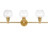 Collier 3-Light Brass Glass Vanity Light