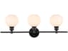 Collier 3-Light Black Glass LED Vanity Light
