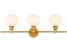 Collier 3-Light Brass Glass LED Vanity Light