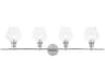 Gene 4-Light Chrome Glass LED Vanity Light
