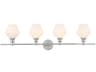 Gene 4-Light Chrome Glass LED Vanity Light