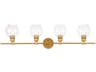 Collier 4-Light Brass Glass LED Vanity Light