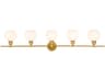 Collier 5-Light Brass Glass LED Vanity Light